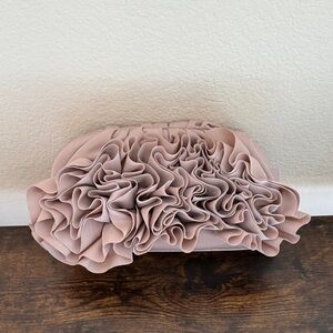 Jason Wu Pink Ruffled Rose Tech Nylon Frame Clutch Bag
